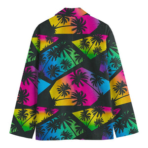 EDM Beach Palm Tree Pattern Print Men's Blazer