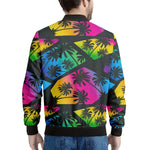 EDM Beach Palm Tree Pattern Print Men's Bomber Jacket