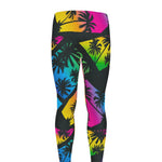 EDM Beach Palm Tree Pattern Print Men's leggings