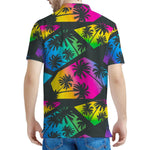 EDM Beach Palm Tree Pattern Print Men's Polo Shirt