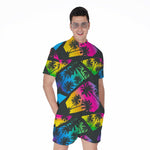 EDM Beach Palm Tree Pattern Print Men's Rompers