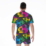 EDM Beach Palm Tree Pattern Print Men's Rompers