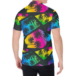 EDM Beach Palm Tree Pattern Print Men's Shirt