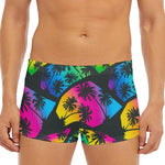 EDM Beach Palm Tree Pattern Print Men's Short Boxer Briefs
