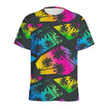 EDM Beach Palm Tree Pattern Print Men's Athletic T-Shirt