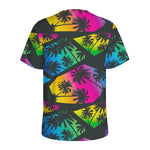 EDM Beach Palm Tree Pattern Print Men's Sports T-Shirt