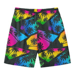 EDM Beach Palm Tree Pattern Print Men's Swim Trunks