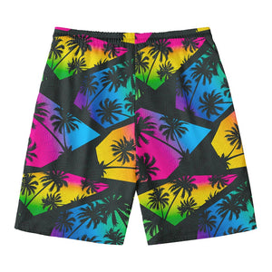 EDM Beach Palm Tree Pattern Print Men's Swim Trunks