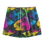 EDM Beach Palm Tree Pattern Print Mesh Shorts