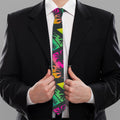 EDM Beach Palm Tree Pattern Print Necktie