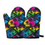 EDM Beach Palm Tree Pattern Print Oven Mitts