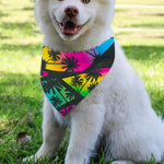 EDM Beach Palm Tree Pattern Print Over The Collar Dog Bandana