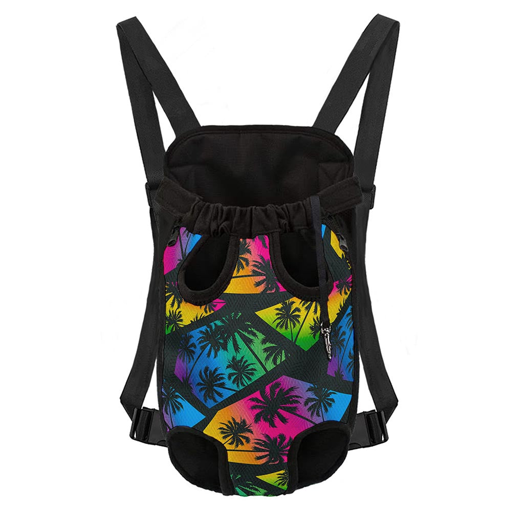 EDM Beach Palm Tree Pattern Print Pet Carrier Backpack
