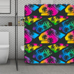 EDM Beach Palm Tree Pattern Print Polyester Shower Curtain