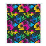 EDM Beach Palm Tree Pattern Print Polyester Shower Curtain