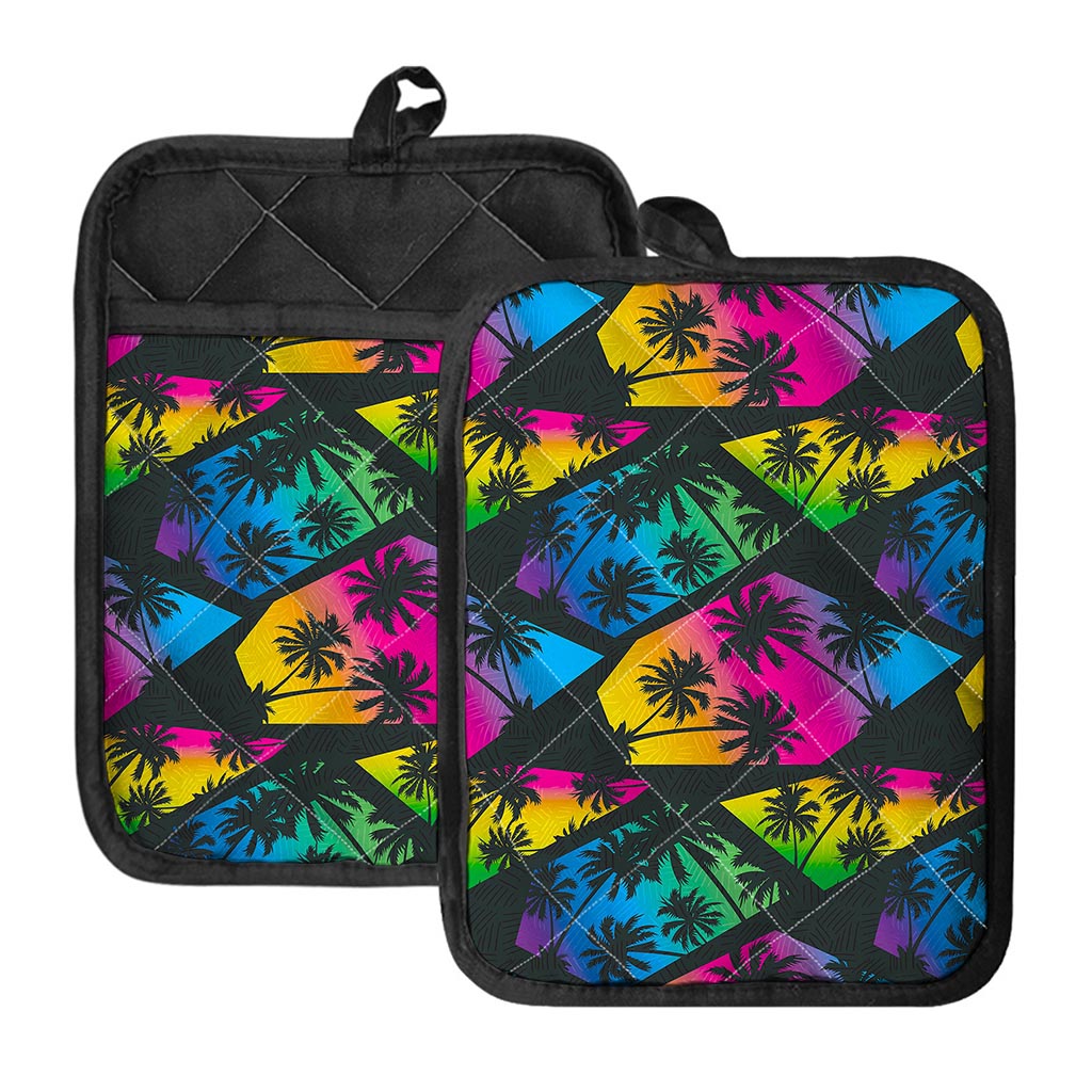 EDM Beach Palm Tree Pattern Print Pot Holders With Pocket