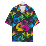 EDM Beach Palm Tree Pattern Print Rayon Hawaiian Shirt