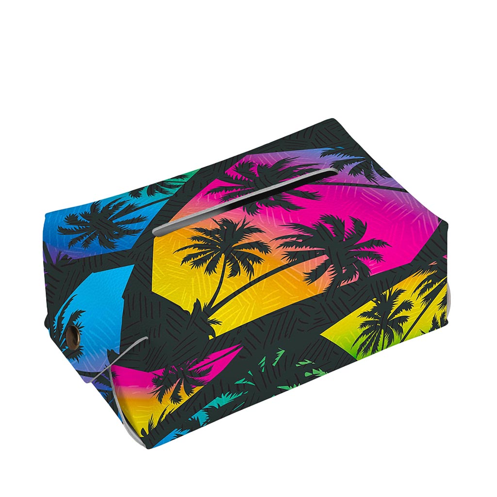 EDM Beach Palm Tree Pattern Print Rectangle Tissue Box Cover