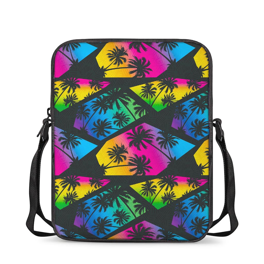 EDM Beach Palm Tree Pattern Print Rectangular Crossbody Bag