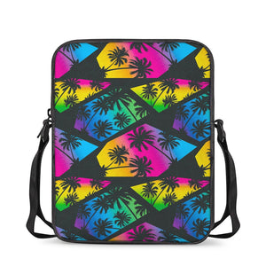 EDM Beach Palm Tree Pattern Print Rectangular Crossbody Bag