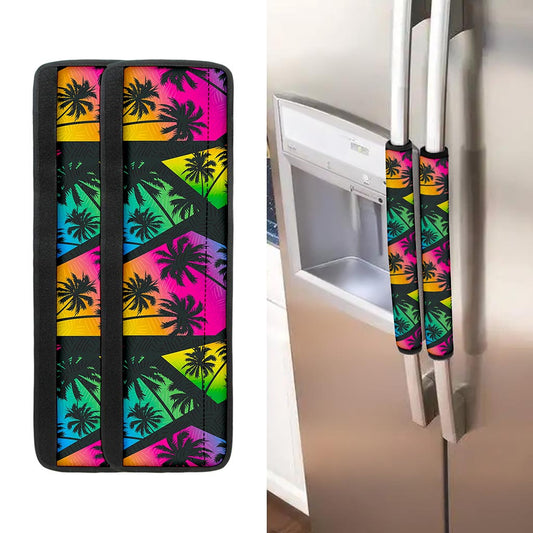 EDM Beach Palm Tree Pattern Print Refrigerator Handle Covers