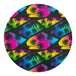 EDM Beach Palm Tree Pattern Print Round Blanket