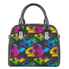 EDM Beach Palm Tree Pattern Print Shoulder Handbag
