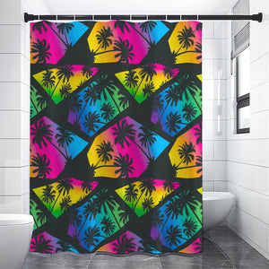 EDM Beach Palm Tree Pattern Print Shower Curtain