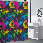 EDM Beach Palm Tree Pattern Print Shower Curtain