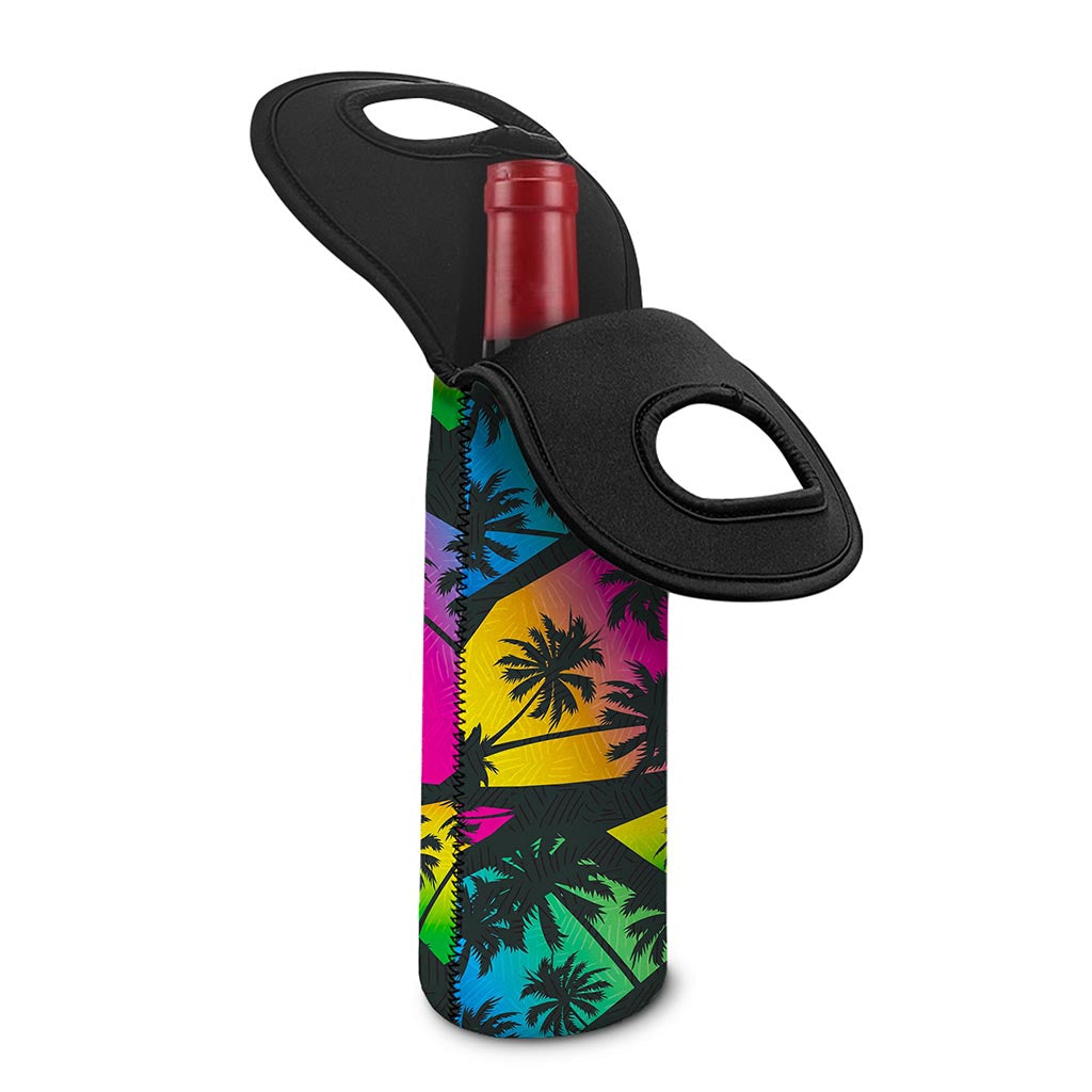 EDM Beach Palm Tree Pattern Print Single Neoprene Wine Tote