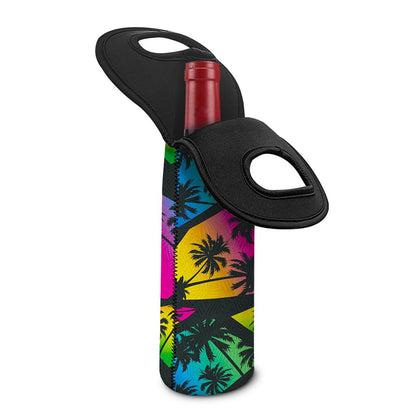 EDM Beach Palm Tree Pattern Print Single Neoprene Wine Tote