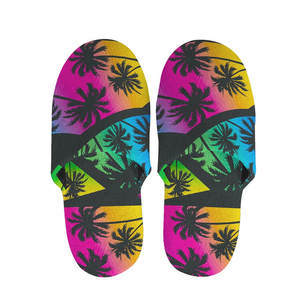 EDM Beach Palm Tree Pattern Print Slippers