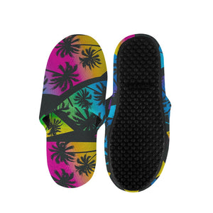 EDM Beach Palm Tree Pattern Print Slippers