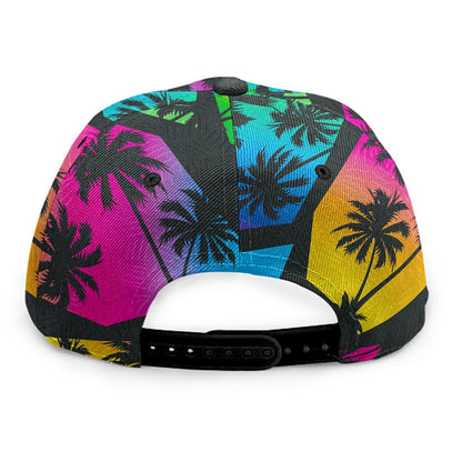 EDM Beach Palm Tree Pattern Print Snapback Cap