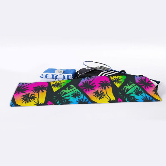 EDM Beach Palm Tree Pattern Print Sports Towel