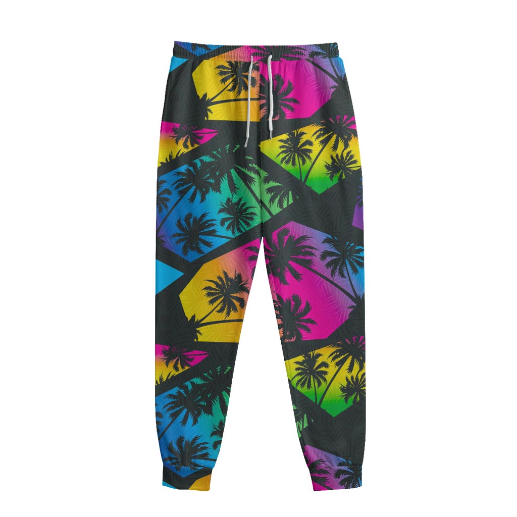 EDM Beach Palm Tree Pattern Print Sweatpants