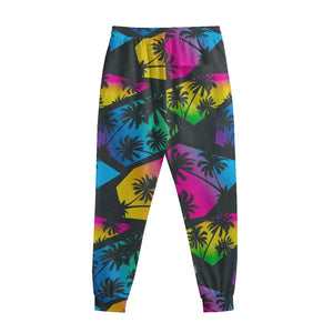 EDM Beach Palm Tree Pattern Print Sweatpants