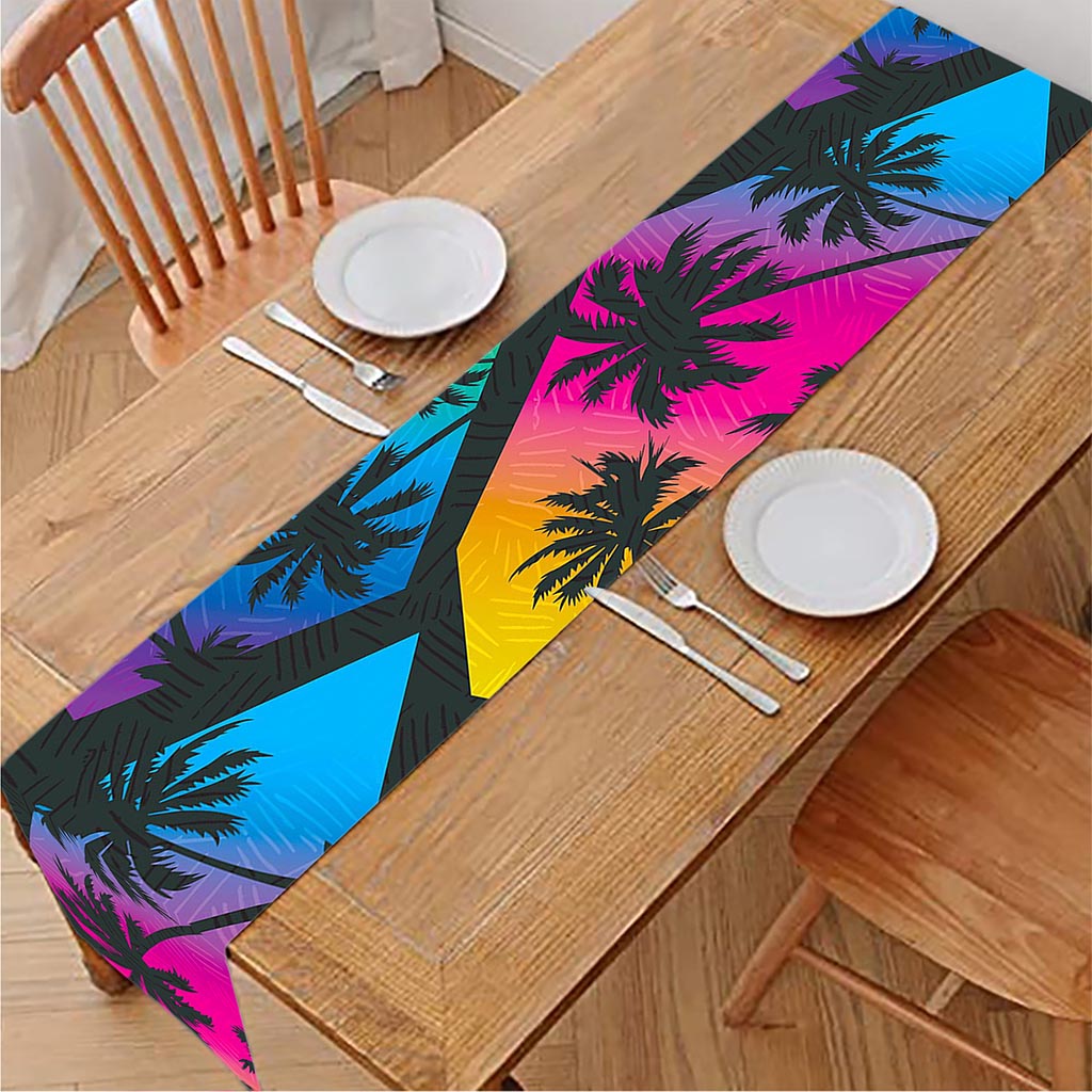 EDM Beach Palm Tree Pattern Print Table Runner