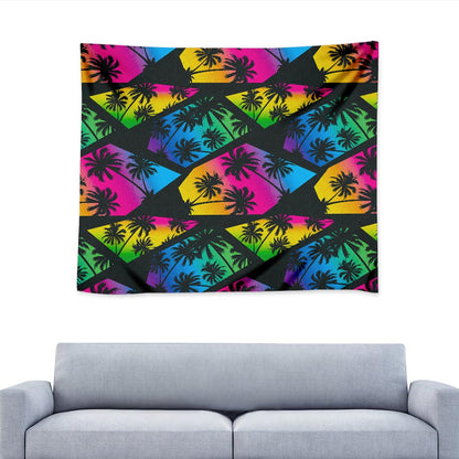 EDM Beach Palm Tree Pattern Print Tapestry