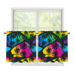 EDM Beach Palm Tree Pattern Print Tier Curtains