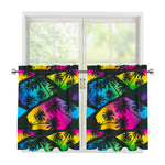 EDM Beach Palm Tree Pattern Print Tier Curtains