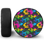 EDM Beach Palm Tree Pattern Print Tire Cover With Camera Hole