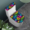 EDM Beach Palm Tree Pattern Print Toilet Lid And Tank Cover Set