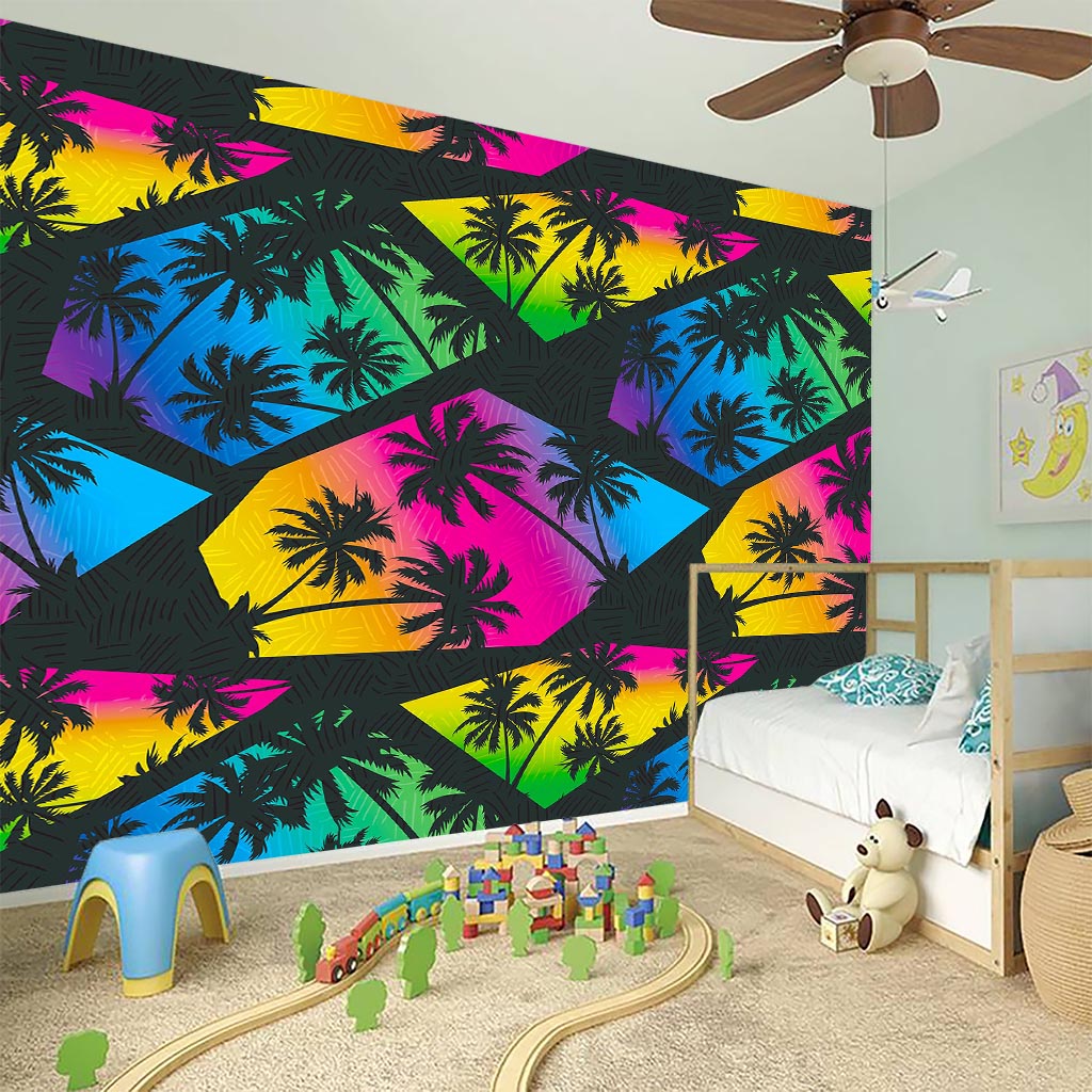 EDM Beach Palm Tree Pattern Print Wall Sticker