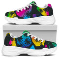 EDM Beach Palm Tree Pattern Print White Chunky Shoes
