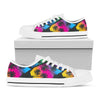 EDM Beach Palm Tree Pattern Print White Low Top Sneakers