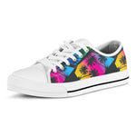 EDM Beach Palm Tree Pattern Print White Low Top Sneakers