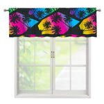 EDM Beach Palm Tree Pattern Print Window Valance
