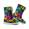 EDM Beach Palm Tree Pattern Print Winter Boots