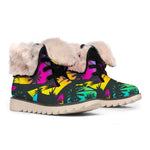 EDM Beach Palm Tree Pattern Print Winter Boots